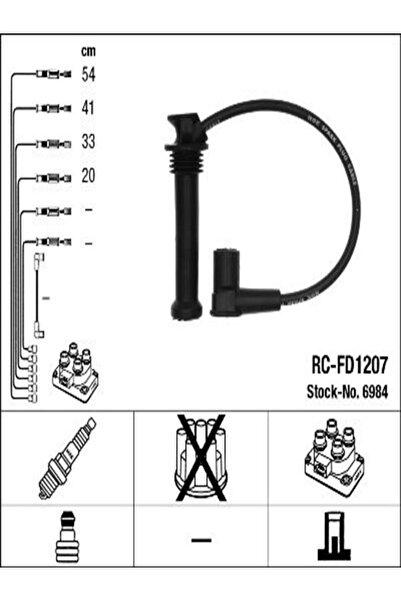 NGK 6984 (RC-FD1207) Buji Kablosu Takim Mondeo Iıı 00-07 Mazda 6 1.8 / 2.0 16...