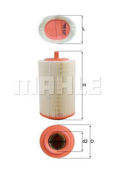 MAHLE Lx1277 Air Filter W203 02-07 S203 02-07 Cl203 02-08 W204 07-14 S204 07-142710940204 (WC631692)
