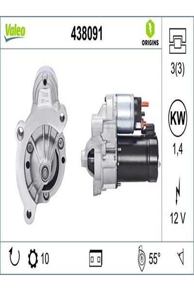 VALEO 438091 Mars Motor 12v 10 Dis 1.1 Kw Citroen Berlingo 1.9d 96-04 5802w59648111680 (WE764585)