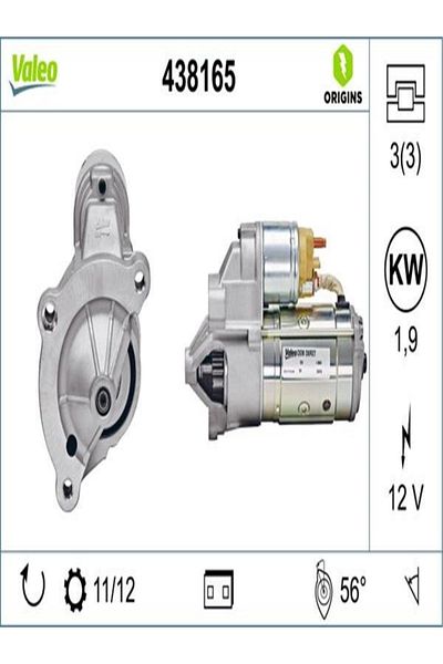 VALEO 438165 Starter Motor 5802ea Wm532226