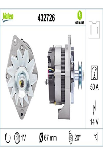 VALEO 432726 Alternator 12 V 55a Renault R9-r11-r19-r21 Optima 7700764382 (WP...