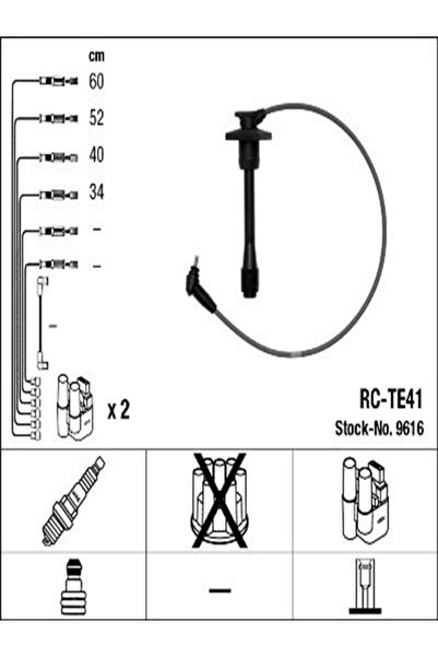 NGK 9616 (RC-TE41) Buji Kablosu- Rc-te41 (toyota: Corolla 95-02 1.6 Inj. Ae10...