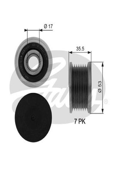 GATES Oap7110 Alternator Kasnagi (RENAULT: LAGUNA 1.9 DCİ 03.01-- MEGANE 1.9DCİ 2.0DCİ MASTER (WN327698)