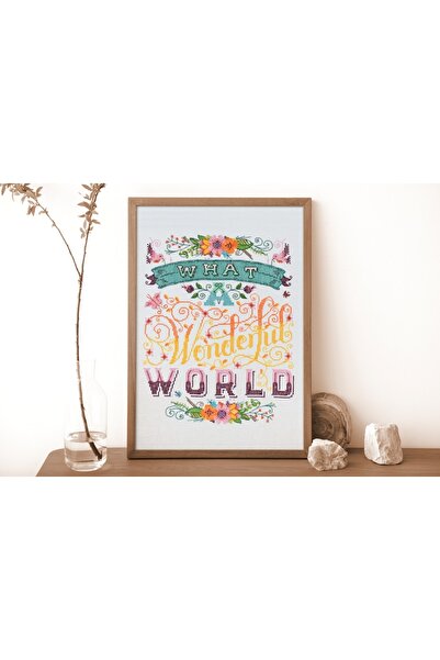 BST Etamin Kanaviçe Seti What A Wonderful World