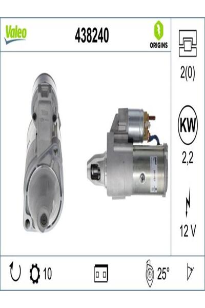 VALEO 438240 محرك المريخ 12 فولت 10 ديس جراند شيروكي III Commander 3.0crd 4x4 05 10 A0009062402 (WN616995)