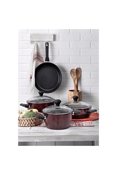 Pierre Cardin Graniks Diamond Cook 7 Parça Tencere Seti Mor