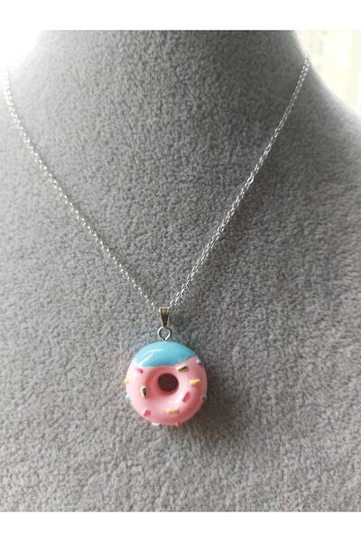 Binlerceal Çocuk Gümüş Renk Donut Şirin Kolye