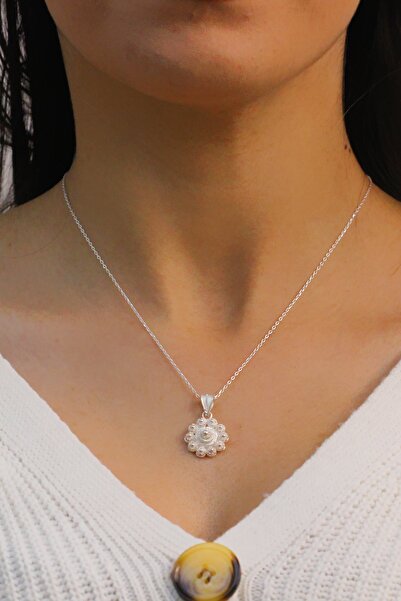 Midyat Nurtaş Gümüş Kadın Bereket Model Elişçiliği Telkari Gümüş Kolye MNG201...