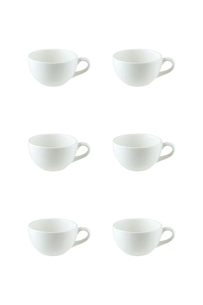 Bonna 6-Piece Matte White Rita Coffee Cup 250 cc