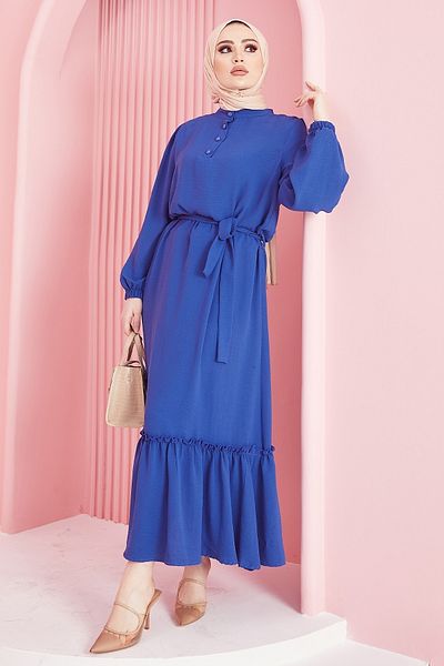 InStyle Šaty Meyra Buttoned Ayrobin - Saks Blue