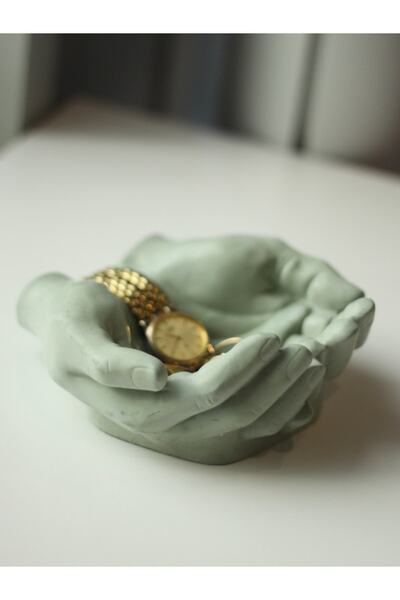 The Craft Thor Dekoratif El / Avuç Figürlü El Yapımı Beton Organizer / Kase