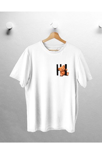 CANDEL Unisex Front Hi Back Nice Printed White Oversize T-shirt