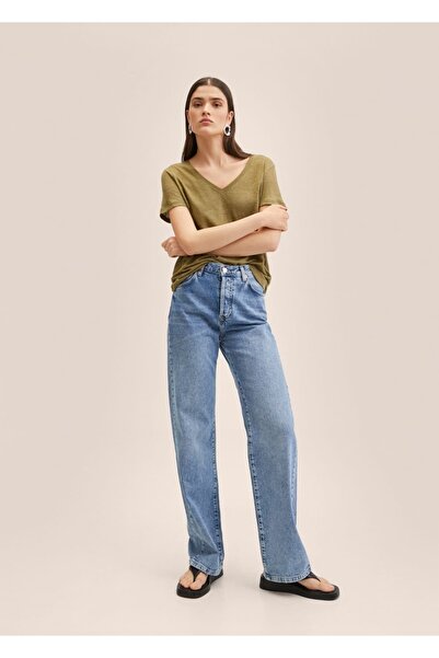 MANGO Woman T-Shirt 100% λινό