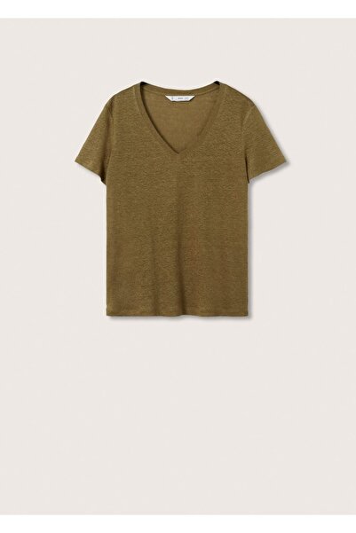 MANGO Woman T-Shirt 100% λινό