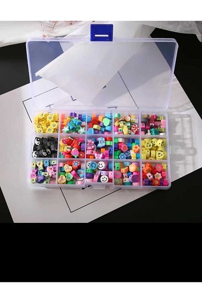 yiğit aksesuar 300 Pieces Fimo Figures Jewelry Materials Jewelry Making Set