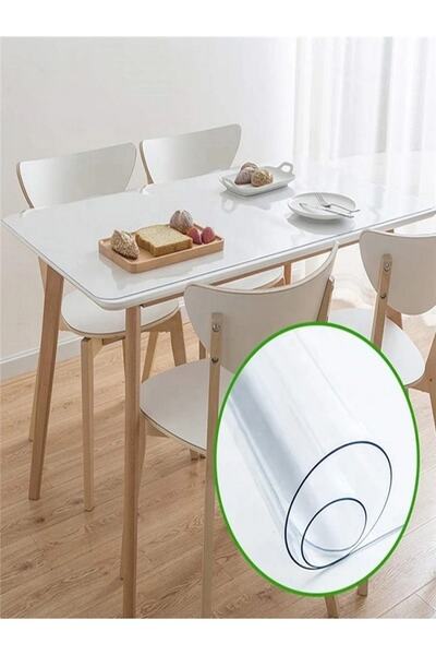 ERKSOLHOME Față de masă Ceren transparentă și groasă 1,4 mm Lățime: 140 cm Fa...