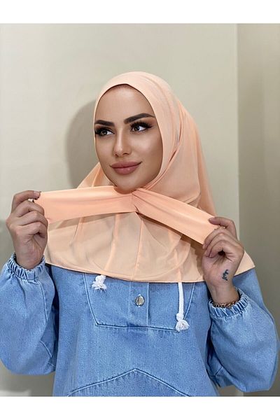 Naciye Sultan Women's Hijab Snap Neck Collar Hijab Bonnet Model Scarf Shawl