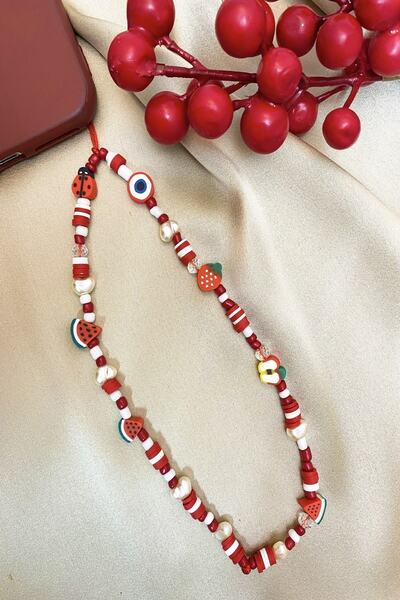 Karlay Red Phone Strap Phone Lanyard Charm