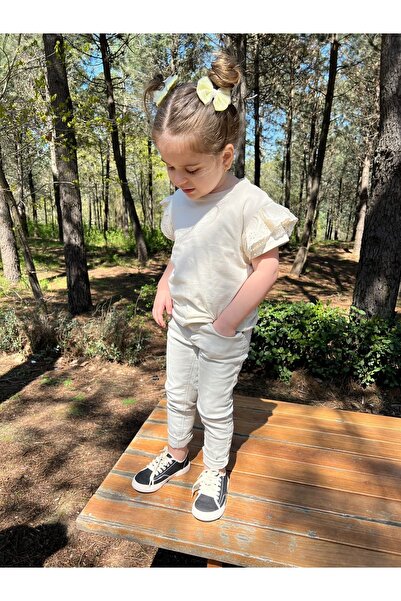 EYC BABY Krem Kolları Fistolu Bebek/ Çocuk Tişört Tam Kalıp