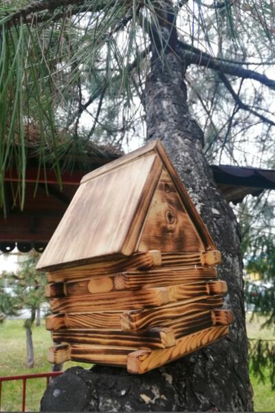 BBAWOODSHOP Doğal Kuş Yuvası Kuş Evi - Ahşap El Yapımı Kuş Yuvası - Evcil Yabani