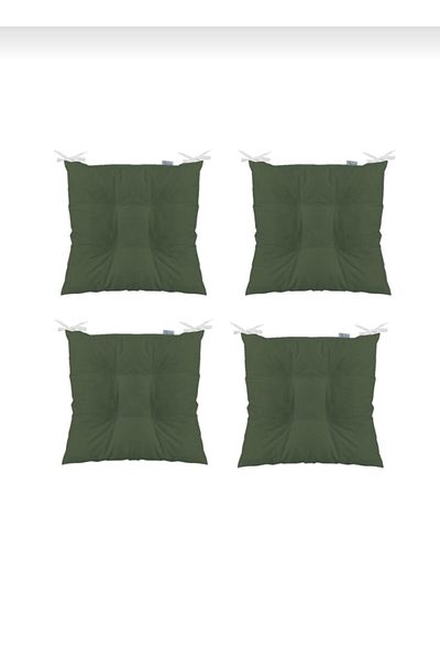 Karasi Khaki 4-Piece Combination Fluffy Square Chair Cushion 40×40