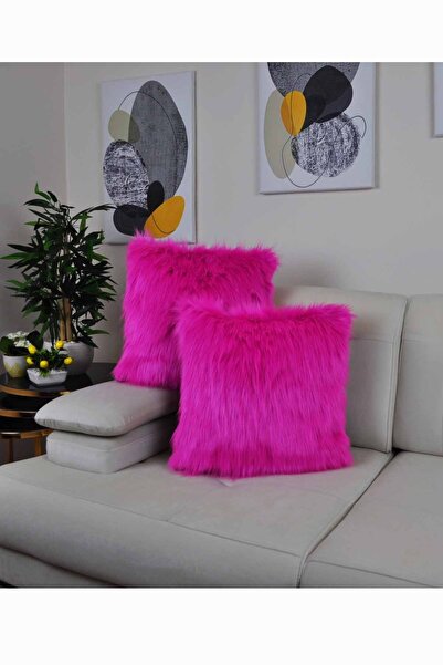 Paris Life Peluş Kırlent Kılıfı Ithal Premium Kumaş - Fuşya (kare)