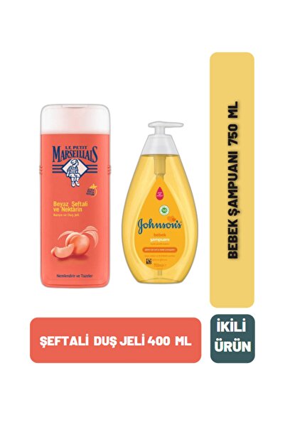 Le Petit Marseillais Duş Jeli Şeftali Ve Nektarin 400 Ml + Bebek Şamuanı 750 Ml