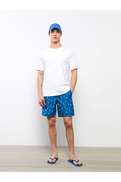 LC Waikiki Knielange gemusterte Badeshorts für Herren