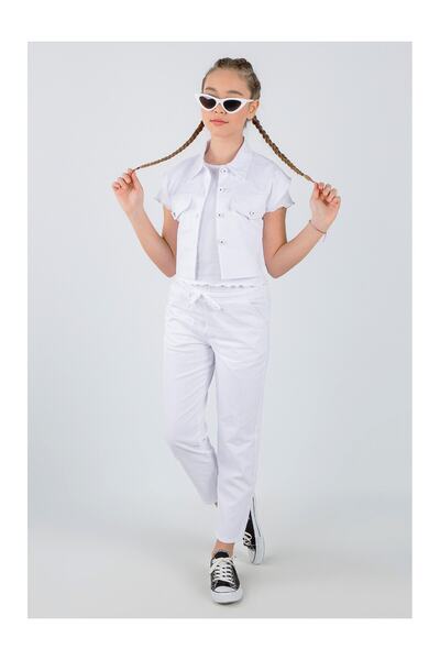 DMB BOYS & GIRLS Set de 3 piese pentru fetiță, cu pantaloni din gabardină și ...