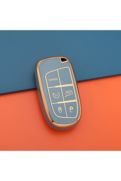 AYZ GARAGE Husă pentru chei Fiat-jeep-chrysler din material Tpu gri (5 chei)