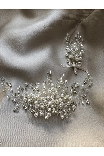 DOĞA ART STORE Σετ καρφίτσας για νυφικό και καρφίτσα για γαμπρό