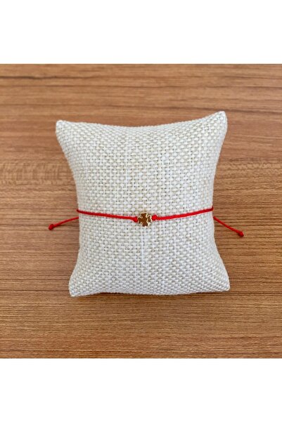 bygüneşaccessories Kırmızı Şans Bilekliği Yonca BİL001