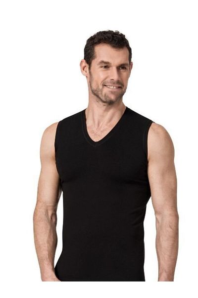 Namaldı Men's Black V-Neck Sleeveless Lycra Premier Undershirt