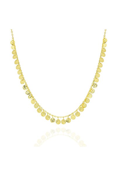 emy by emel luxury silver jewelry Dövme Pullu Kolye Altın Kaplama 925 Ayar Gümüş