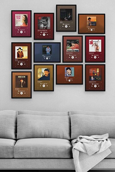 Genel Markalar Arabesk Spotify 12 Parça Ahşap Mdf Tablo Zlltb165