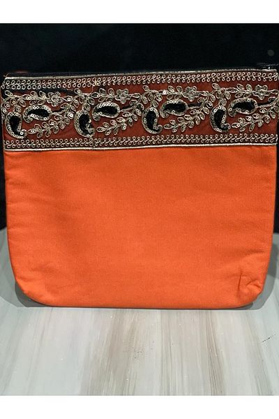 Gönülden Tasarım Чанта за портфолио с райета и османска форма - чантичка за ръце и гримове 25x28 см