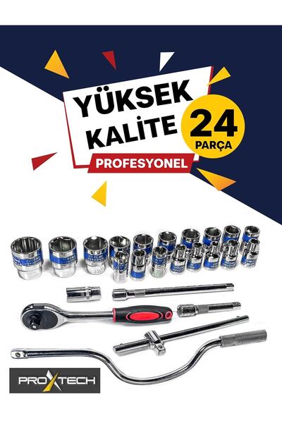 PROXTECH Profesyonel Metal Kutulu 24 Adet/takım Cırcır Kollu Aracı Set Oto Mekanik Lokma Set