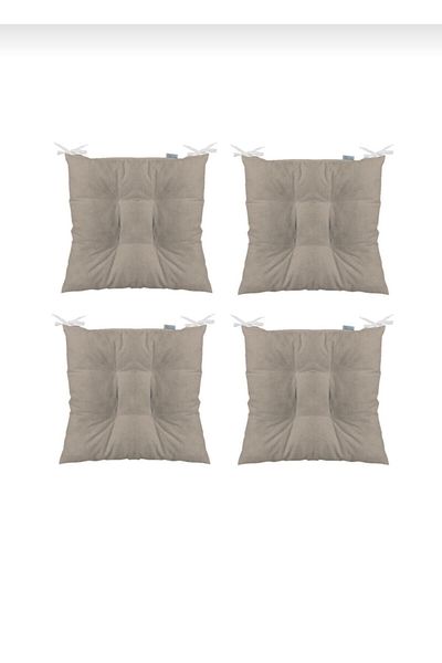 Karasi 4-Piece Combination Fluffy Square Chair Cushion 40×40 Beige