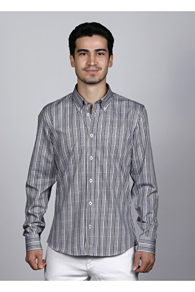 Erkek %100 Pamuk Slim Fit Casual Gömlek 22114