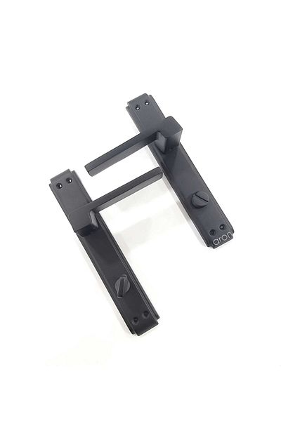 ARON Sofuoğlu Luxury Stainless Anka Mirrored Matte Black Bathroom WC Door Handle (Right) Aluminum / Steel