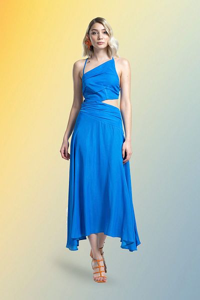 Tuba Ergin Strappy Back Rope Detailed Low Waist Maxi Cressioa Dress