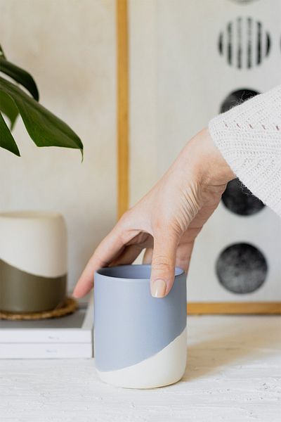 Beige & Stone Natural Stone Handleless Ceramic Mug