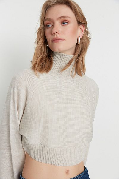 Trendyol Collection Stein Super Crop Basic Strickpullover TWOAW21KZ0163