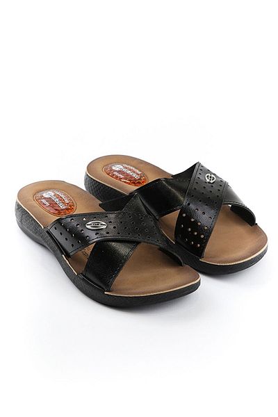 GEZER Heel Spur Gel Cross Strap Comfort Massage Sole Γυναικείες καθημερινές παντόφλες για το σπίτι και το εξωτερικό