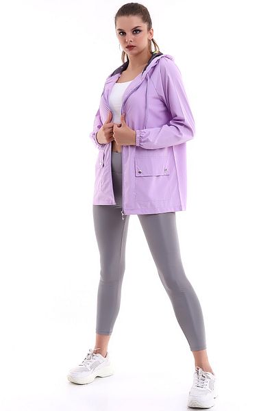 forte bella Thin Sports Raincoat and Windbreaker with Hooded Star Pattern Pockets