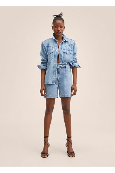 MANGO Woman Cămașă din denim căptușită