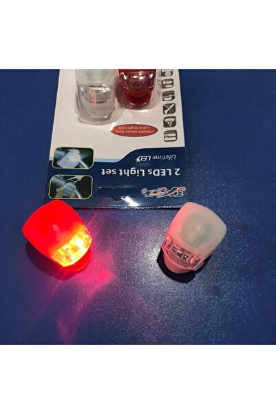 EASY TOPTAN Silikon Led Bisiklet Lambası 2'li Fener Ön Ve Arka Stop Işık Aydı...