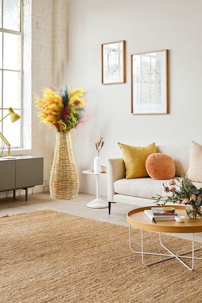 tunalar Hasır Püskülü Pampas Otu Ve Hasır Vazo