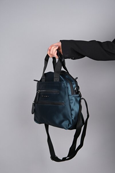 Luvi 869 Petrol Saten Kadın Günlük Çanta