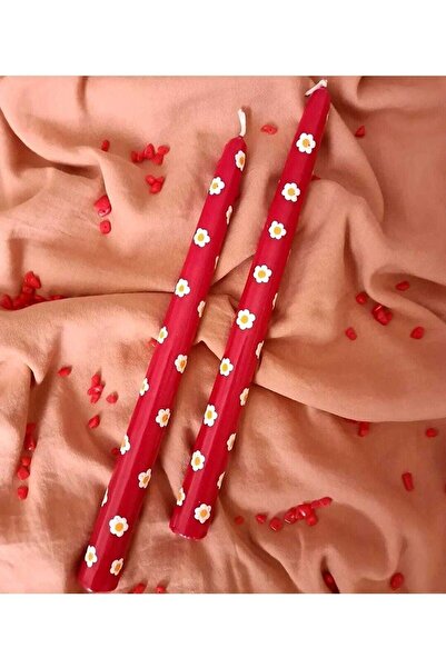 YABA Papatya Desenli 2’li Şamdan Kokulu Mum